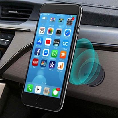 Soporte para telefono movil con iman soporte movil coche magnético metálico  universal soporte magnetico movil coche con adhesivo
