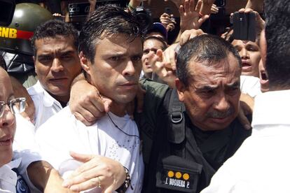 Leopoldo López, el día de su detención.