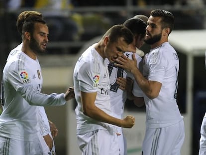 Cheryshev celebra su gol al Cádiz