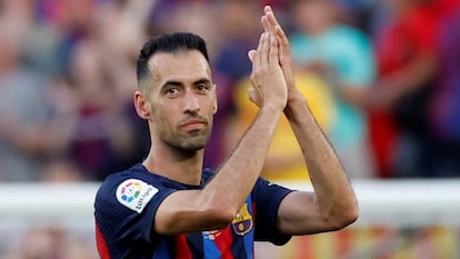 Sergio Busquets, durante su último partido en el Camp Nou con el F.C. Barcelona.
