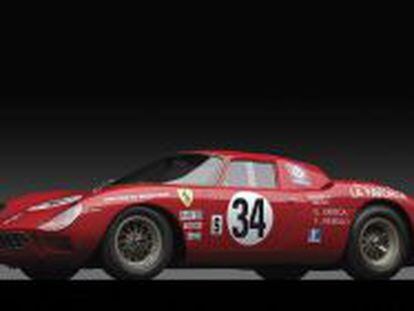 Ferrari 250 LM rojo de 1964 que quedó primero en su categoría en las 24 horas de Daytona en 1968.