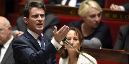 El primer ministro franc&eacute;s, Manuel Valls, este martes en el Parlamento.