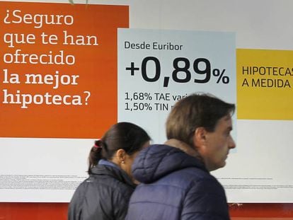 Publicidad de una oferta de hipoteca de un banco, en Madrid.