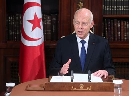 El presidente tunecino, Kais Said, el 31 de mayo en Túnez.