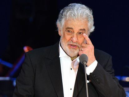 Plácido Domingo durante un concierto en Hungría en agosto de 2019.