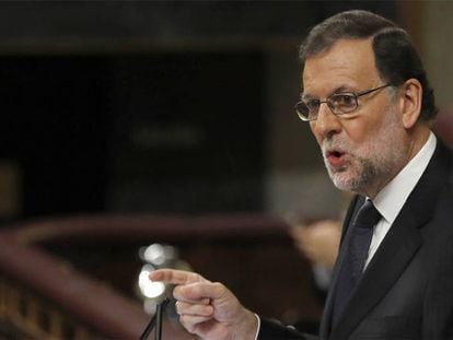 Mariano Rajoy durant el debat d'investidura.