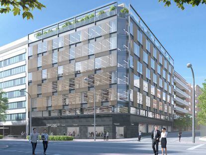 Recreación de la reforma del edificio de Miguel Ángel 23 en Madrid, que se convertirá en la nueva sede de la consultora McKinsey,