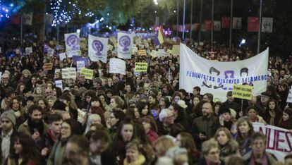 Marcha por el Día Internacional de la Eliminación de la Violencia contra la Mujer el 2019 en Madrid.
