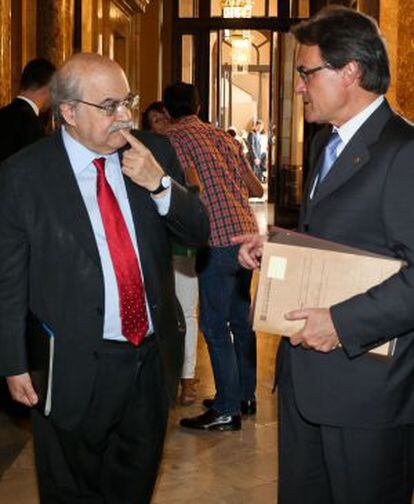 El consejero Andreu Mas-Colell y el presidente Artur Mas.