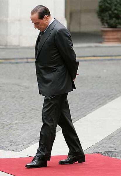 El primer ministro italiano, Silvio Berlusconi, ayer en Roma.