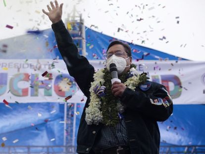 El presidente de Bolivia, Luis Arce, en un acto en febrero pasado.