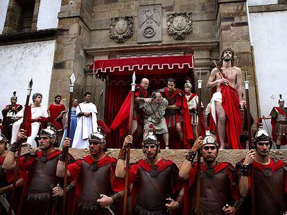 Una de las escenas de la Pasión viviente de Balmaseda, en la celebración del año pasado.