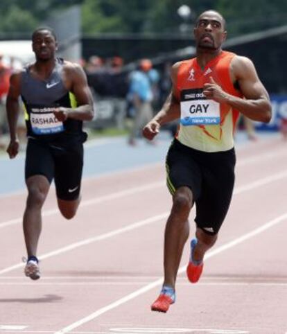 Tyson Gay cruza la meta.