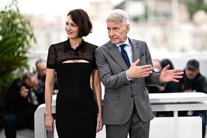 Phoebe Waller-Bridge y Harrison Ford, este viernes en Cannes.