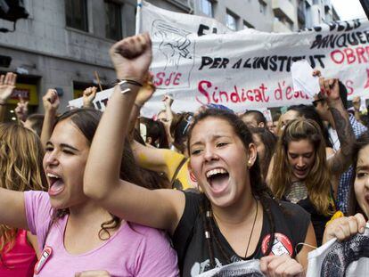 Manifestaci&oacute;n de estudiantes durante los a&ntilde;os de recortes