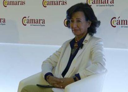 La presidenta del Banco Santander, Ana Botín, durante el Pleno Extraordinario de la Cámara de España celebrado el 1 de junio.
 