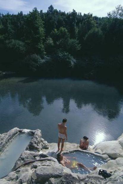 Baños termales de Petriolo, en la reserva natural de Basso Merse, cerca de Murlo.