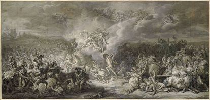 Ilustración realizada por el pintor francés Jacques Louis David en 1776 para una edición de la 'Ilíada' de Homero.