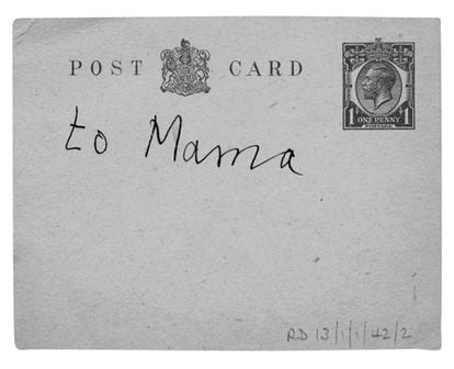 Reverso de una de las cartas de Roald Dahl enviada a su madre.