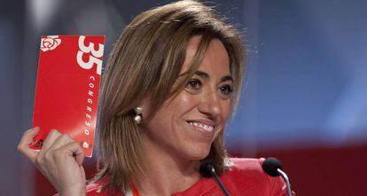 Carmen Chacon en el 38 congreso federal del PSOE celebrado en Sevilla en 2012.