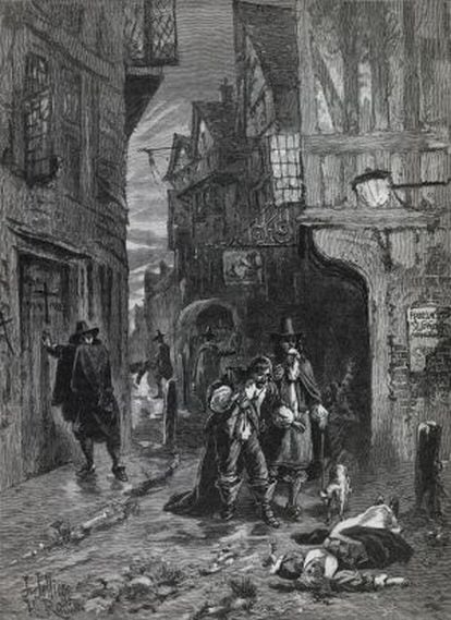 El frío y la peste hicieron estragos por la precariedad sanitaria. En la imagen, la plaga de 1665 en Londres.