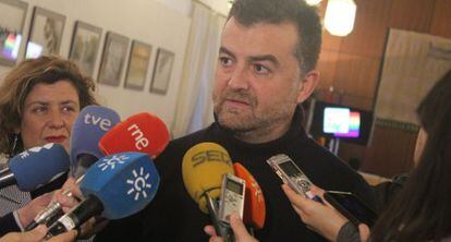 El coordinador de Izquierda Unida, Antonio Maíllo, esta tarde.