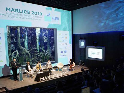 Inauguración del congreso internacional sobre basuras marinas este miércoles en Sevilla.