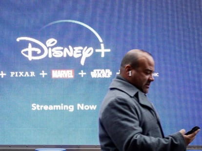 Un anuncio de Disney+ en Nueva York.