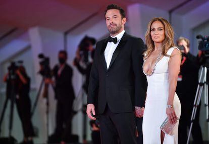 Ben Affleck y Jennifer Lopez en la 'premiere' de la película 'El último duelo', en 2021 en el Festival de Venecia.