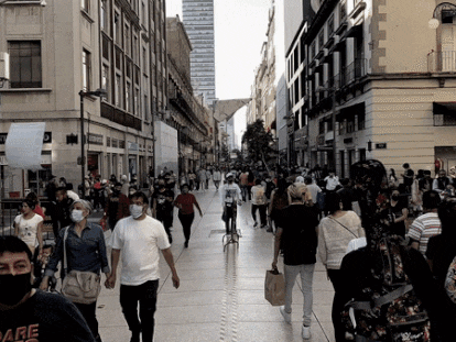 La calle Madero en el Centro Histórico de Ciudad de México.