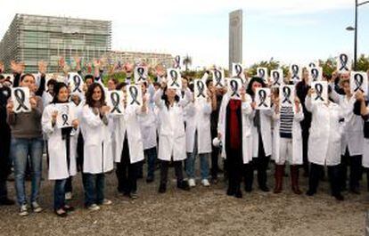 Protesta por el ERE del Centro de Investigación Príncipe Felipe de Valencia.