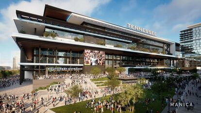 El estadio proyectado para los Titans de Tennessee en Nashville.