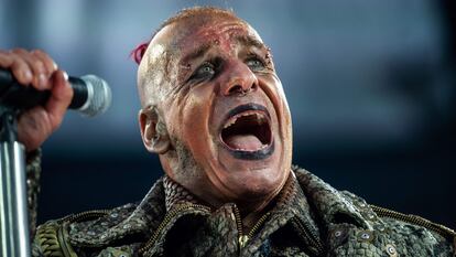 Till Lindemann, cantante de Rammstein, en un concierto de 2019.