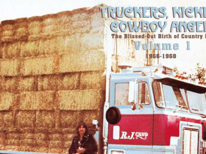 Portada del primer disco &#039;Truckers, kickers, cowboy angels&#039; del sello Bear Family.