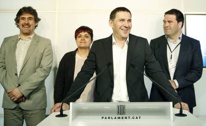 Otegi i membres de la seva coalició al Parlament de Catalunya.
