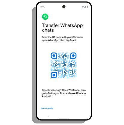 Pasa los chats de WhatsApp a tu móvil con Android 12.