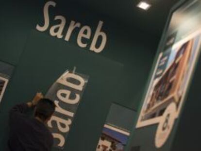 El stand de Sareb en una feria inmobiliaria. 