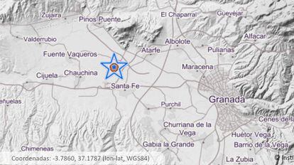 Zona en la que se ha producido el sismo. 