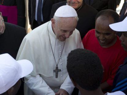 El papa Francisco en su visita a Lampedusa, Italia