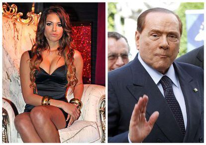 La marroqu&iacute; Karima El Mahroug, Rubi Rompecorazones, y el expresidente Silvio Berlusconi 