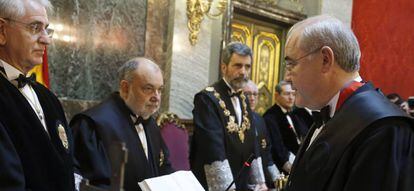 Pablo Llarena durante su toma de posesi&oacute;n en el Supremo, en marzo de 2016.
