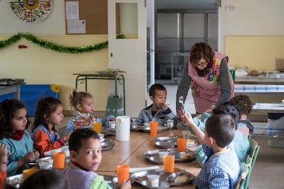 A school canteen at a school in Catalonia, in a file image.