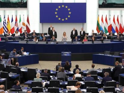 La presidenta del Parlamento Europeo, Roberta Metsola, en el pleno en Estrasburgo, el pasado septiembre.