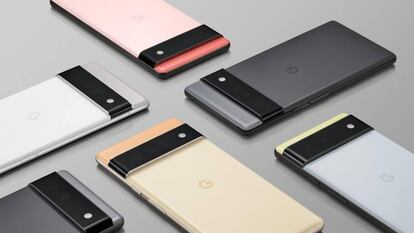 Los nuevos Pixel 6 de Google.