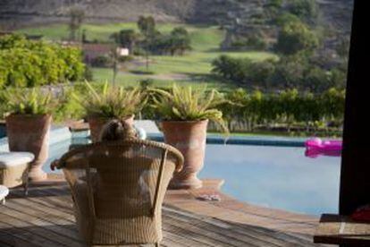 Vistas desde el porche de La Salvia, villa en alquiler para estancias turísticas al sur de Gran Canaria.
