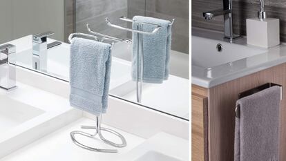 Toallero de barra en blanco  Toallero, Lavabo de diseño, Imagenes de baños  modernos