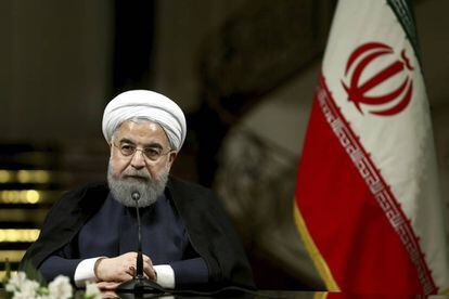 El presidente de Irán, Hassan Rouhani, durante una conferencia de prensa en Teherán, el pasado 4 de octubre.