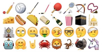 Algunos de los nuevos emoticonos para el sistema operativo de Apple.