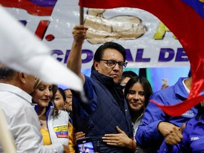 El candidato a la presidencia de Ecuador Fernando Villavicencio, este miércoles antes de ser asesinado.