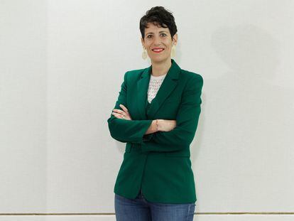 Elma Saiz, en una imagen tomada el 11 de mayo, cuando era candidata del PSOE a la Alcaldía de Pamplona.